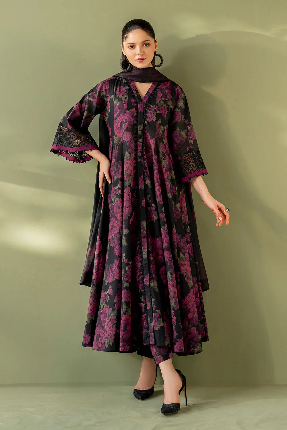 Baroque 2 pcs Printed Unstitched Lawn Suit - BQ806