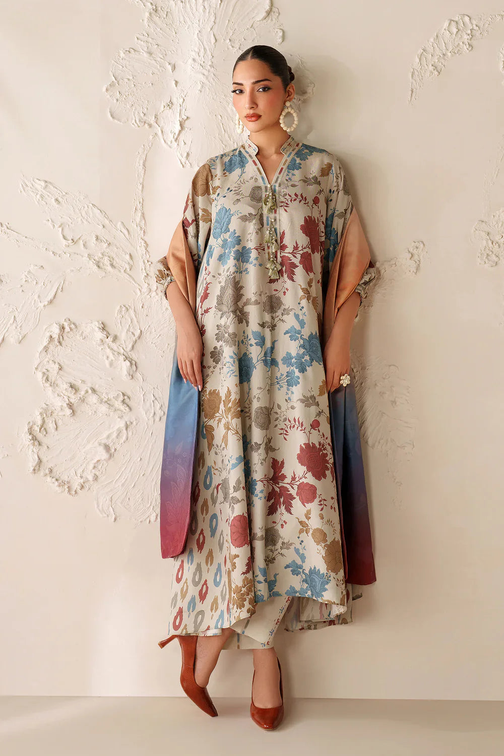 Baroque 2 pcs Printed Unstitched Lawn Suit - UF-4300
