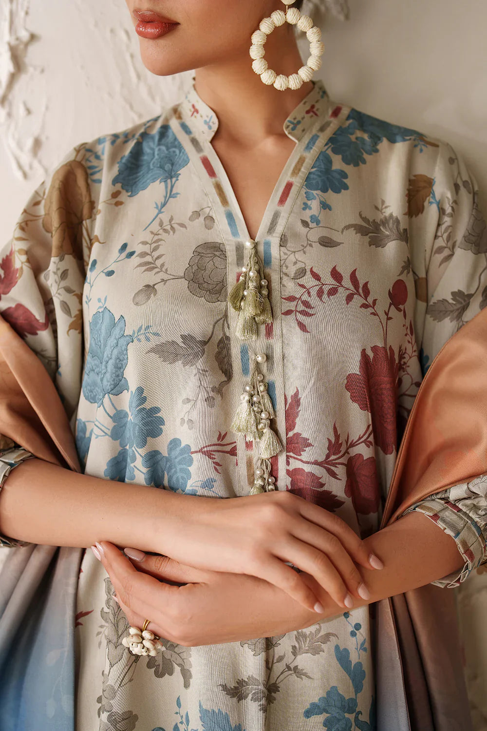 Baroque 2 pcs Printed Unstitched Lawn Suit - UF-4300