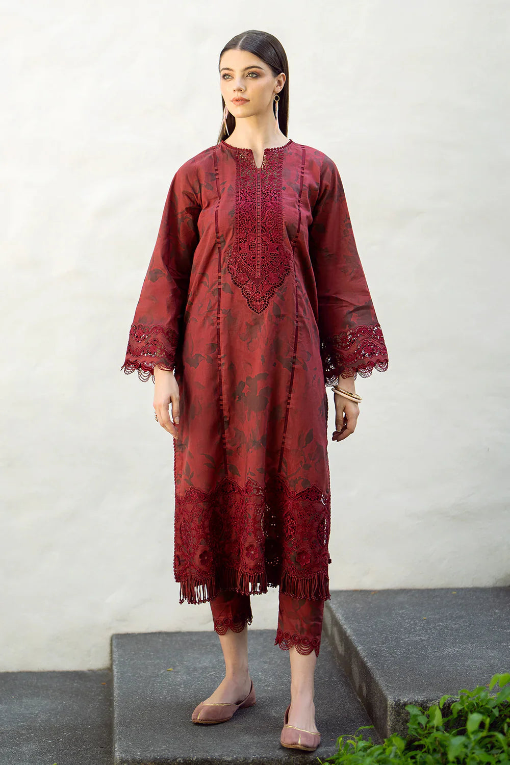 Baroque 2 pcs Printed Unstitched Lawn Suit - UF-545
